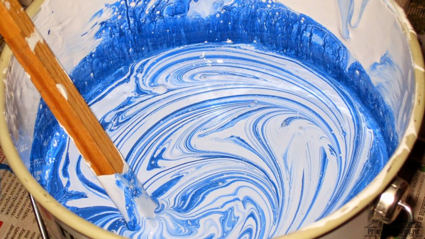 Колерование белой краски в синий цвет