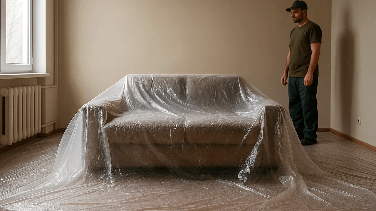 Комната покрытая плёнкой Комната покрытая плёнкой