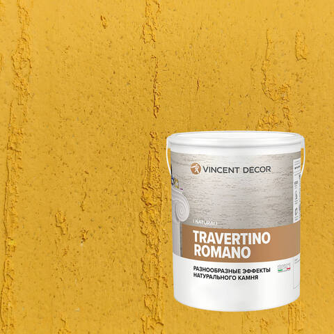 Декоративная штукатурка с эффектом камня травертина Vincent Decor Travertino Romano / Винсент Декор