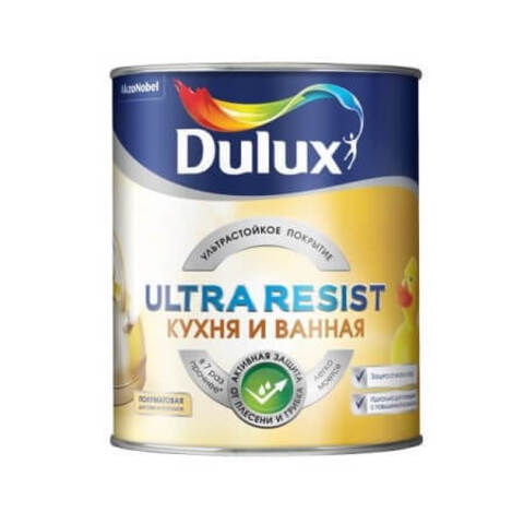 Краска для стен и потолков Dulux Ultra Resist / Дюлакс Ультра Резист Кухня и Ванная матовая