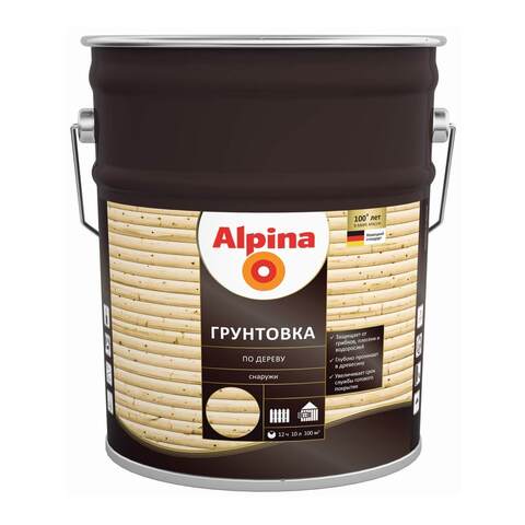 Грунтовка-антисептик по дереву Alpina / Альпина