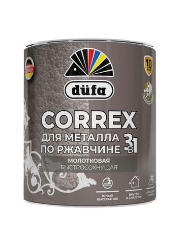 Грунт-эмаль для металла 3 в 1 молотковая Dufa Correx / Дюфа Коррекс