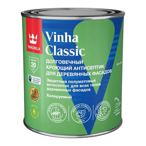 Кроющий антисептик для деревянных фасадов Tikkurila Vinha Classic / Тиккурила Винха Классик