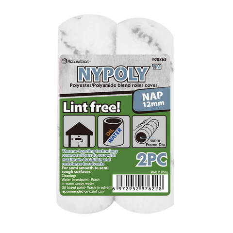 Валик малярный полиэстер/полиамид ворс 12мм Rollingdog Nypoly / Роллингдог Найполи