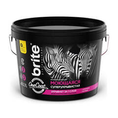 Краска интерьерная суперукрывистая, моющаяся Brite One Coat / Брайт