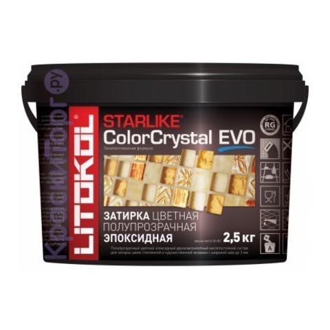 Затирка для плитки полупрозрачная двухкомпонентная Litokol Color Crystal EVO / Литокол Колор Кристал