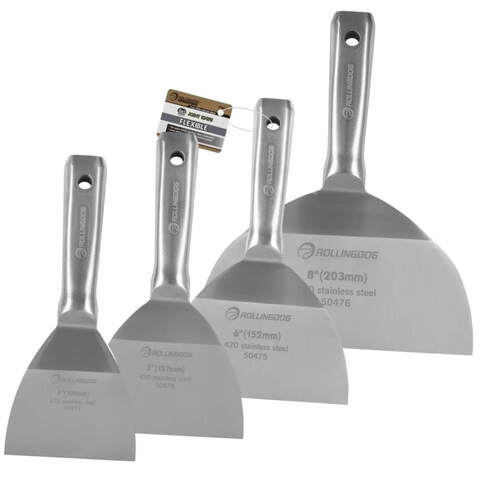 Набор цельнометаллических шпателей Rollingdog 4шт / Роллингдог
