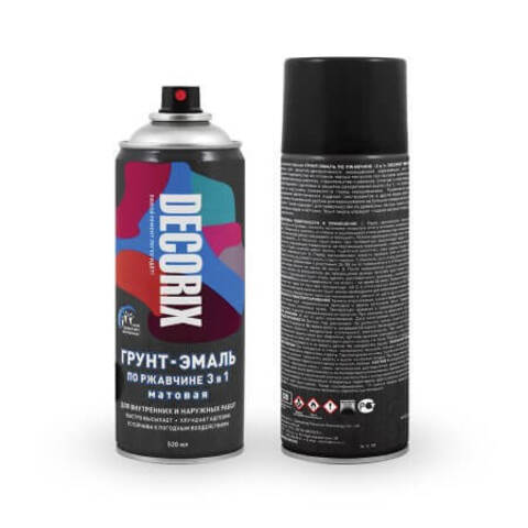Грунт-эмаль по ржавчине 3 в 1 матовая в аэрозоли Decorix / Декорикс