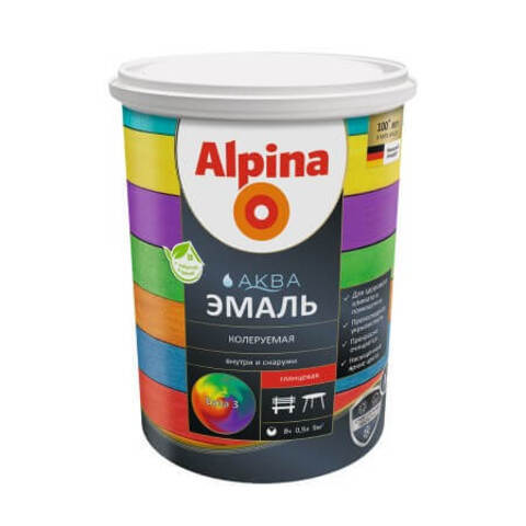 Эмаль универсальная Alpina Aqua / Альпина Аква глянцевая
