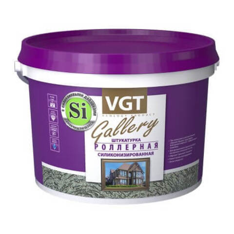 Штукатурка декоративная силиконизированная "короед" 1-1,5мм VGT Gallery Роллерная / ВГТ