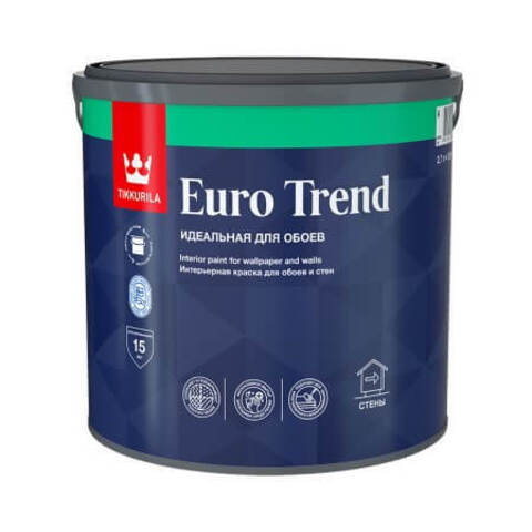 Краска для обоев и стен Tikkurila Euro Trend / Тиккурила Евро Тренд матовая