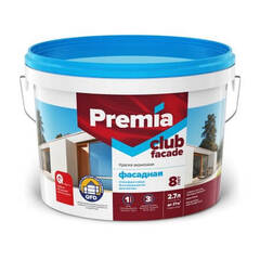 Краска фасадная высокоукрывистая матовая Premia Club / Премиа Клаб