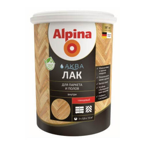 Лак паркетный Alpina Aqua / Альпина Аква глянцевый