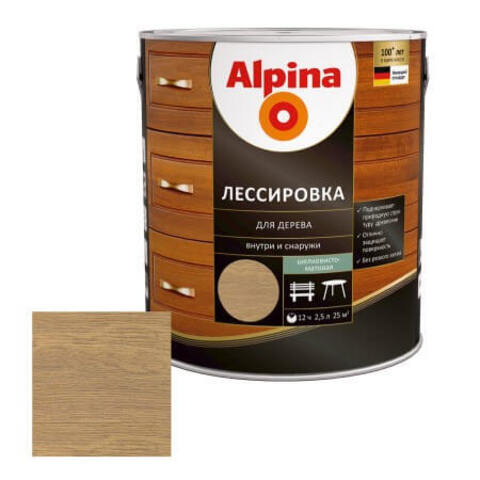 Лазурь лессирующая для дерева Alpina / Альпина