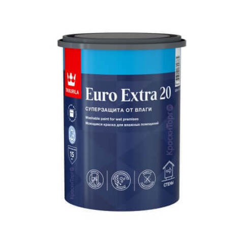 Краска для влажных помещений Tikkurila Euro Extra 20 / Тиккурила Евро Экстра 20 полуматовая