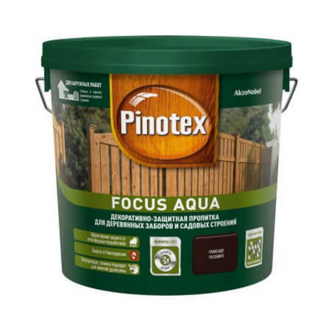 Полукроющая пропитка для деревянных заборов Pinotex Focus Aqua / Пинотекс Фокус Аква