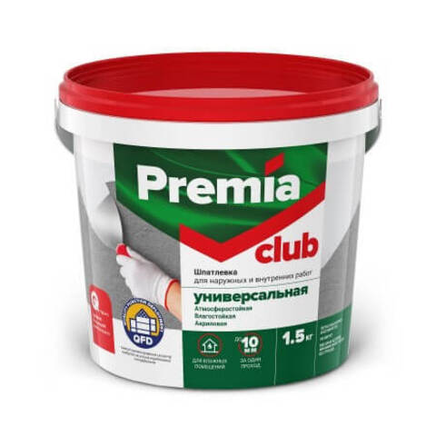 Шпатлевка универсальная для наружных и внутренних работ Premia Club / Премиа Клаб