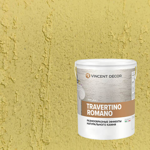 Декоративная штукатурка с эффектом камня травертина Vincent Decor Travertino Romano / Винсент Декор