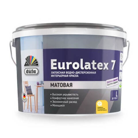 Краска латексная интерьерная Dufa Retail Eurolatex 7 / Дюфа Ритейл Евролатекс