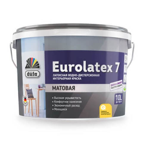 Краска латексная интерьерная Dufa Retail Eurolatex 7 / Дюфа Ритейл Евролатекс