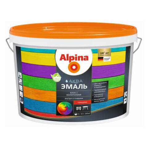 Эмаль универсальная Alpina Aqua / Альпина Аква глянцевая