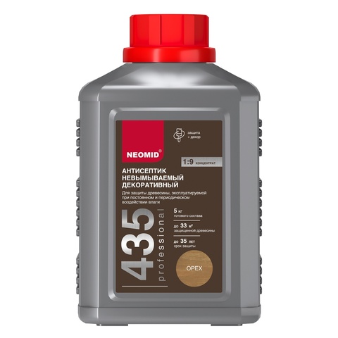 Антисептик невымываемый декоративный Neomid 435 / Неомид 435 концентрат 1:9
