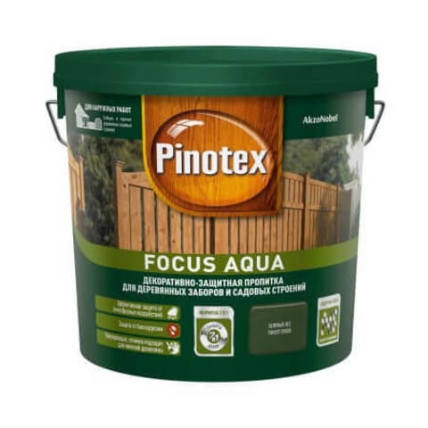 Полукроющая пропитка для деревянных заборов Pinotex Focus Aqua / Пинотекс Фокус Аква