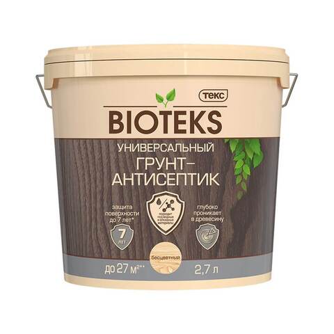 Универсальный грунт-антисептик для древесины Bioteks / Биотекс