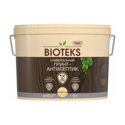 Универсальный грунт-антисептик для древесины Bioteks / Биотекс