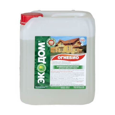 Огнебиозащитный пропиточный состав для древесины золотисто-коричневый  Экодом Огнебио