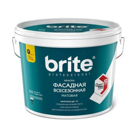 Краска фасадная всесезонная Brite Professional / Брайт Проф матовая