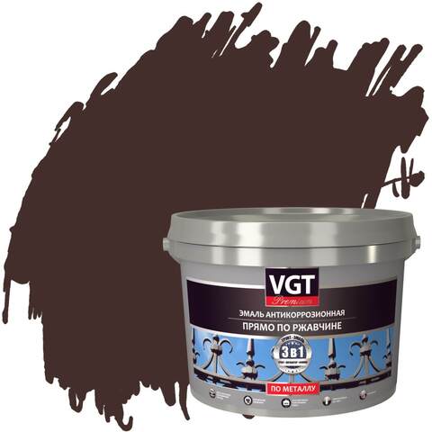 Эмаль антикоррозионная прямо по ржавчине VGT Premium / ВГТ Премиум
