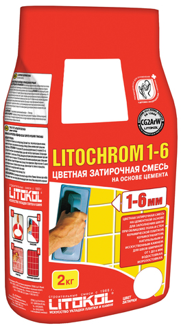 Затирка для плитки цементная Litokol Litochrom 1-6 / Литокол Литохром