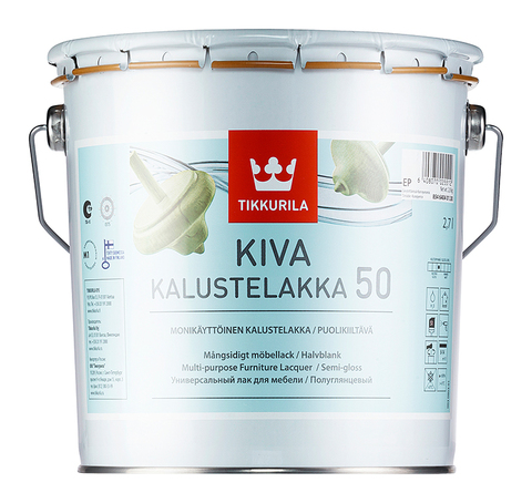 Лак для мебели Tikkurila Kiva 50 / Тиккурила Кива 50 полуглянцевый