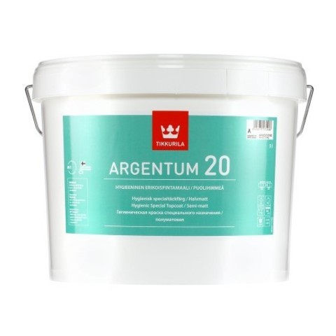Краска гигиеническая антимикробная Tikkurila Argentum 20 / Тиккурила Аргентум 20