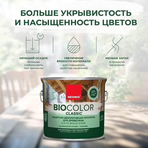 Пропитка защитная для древесины Neomid Bio Color Classic / Неомид Био Колор Классик
