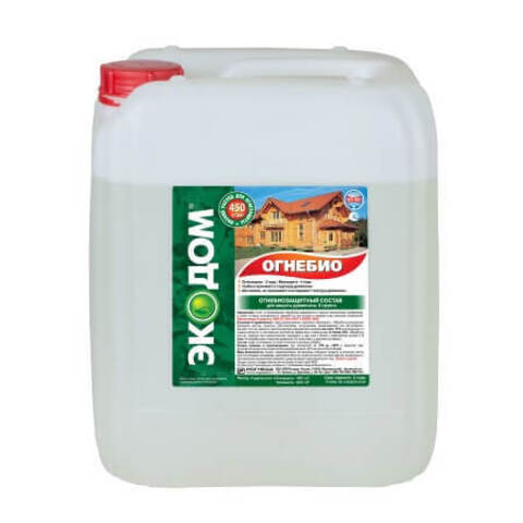 Огнебиозащитный пропиточный состав для древесины золотисто-коричневый  Экодом Огнебио