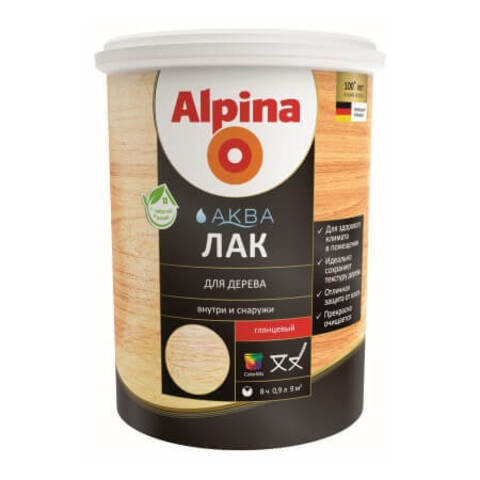 Лак для дерева Alpina Aqua / Альпина Аква глянцевый