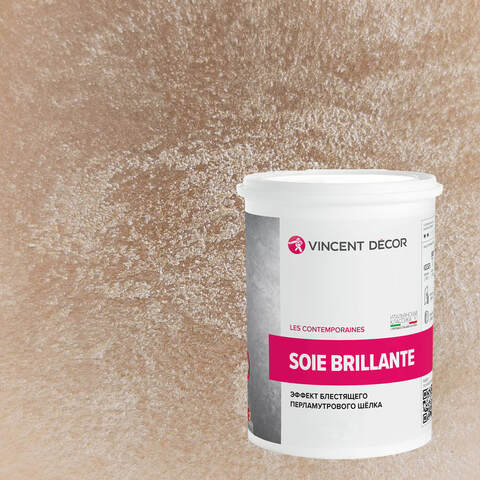 Декоративная штукатурка с эффектом блестящего шелка Vincent Decor Soie Brillante / Винсент Декор