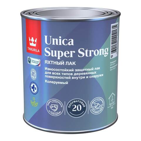 Лак яхтный полуматовый Tikkurila Unica Super Strong / Тиккурила Уника Супер Стронг