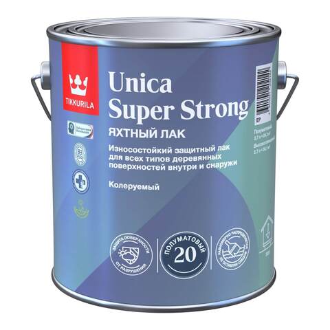 Лак яхтный полуматовый Tikkurila Unica Super Strong / Тиккурила Уника Супер Стронг
