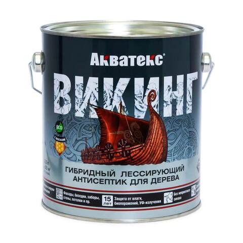 Антисептик лессирующий гибридный для дерева Акватекс Викинг