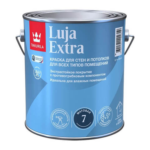 Краска противогрибковая для влажных помещений Tikkurila Luja Extra 7 / Тиккурила Луя Экстра 7
