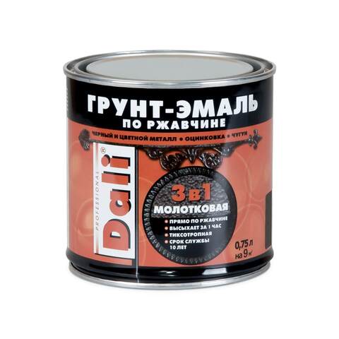 Грунт-эмаль по ржавчине молотковая 3 в 1 Dali / Дали