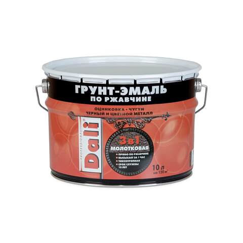 Грунт-эмаль по ржавчине молотковая 3 в 1 Dali / Дали