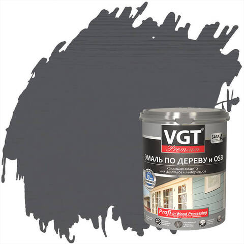 Эмаль по дереву и OSB для фасадов и интерьеров VGT Premium / ВГТ Премиум ОСБ
