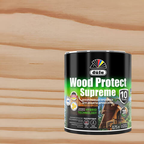 Декоративная высокопрочная пропитка по дереву Dufa Wood Protect Supreme / Дюфа Вуд Протект Суприм