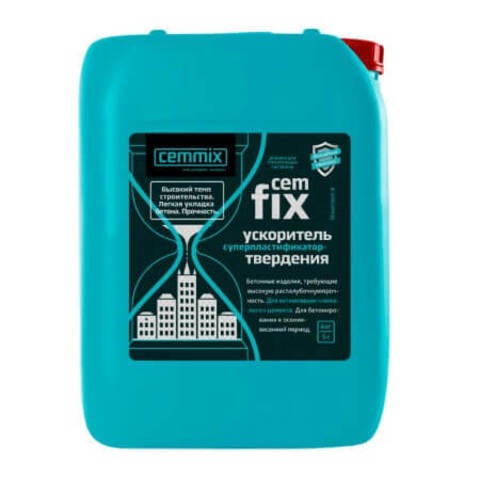 Добавка-пластификатор для бетонных смесей, ускоритель твердения Cemmix CemFix / Цеммикс