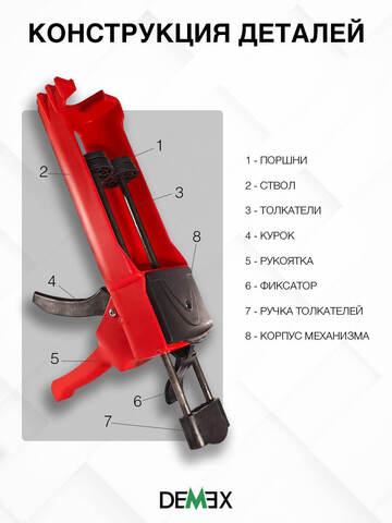 Пистолет для нанесения затирки механический Demex / Демекс