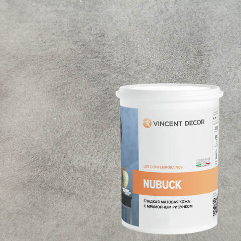 Декоративная штукатурка с эффектом гладкой матовой кожи Vincent Decor Nubuck / Винсент Декор Нубук